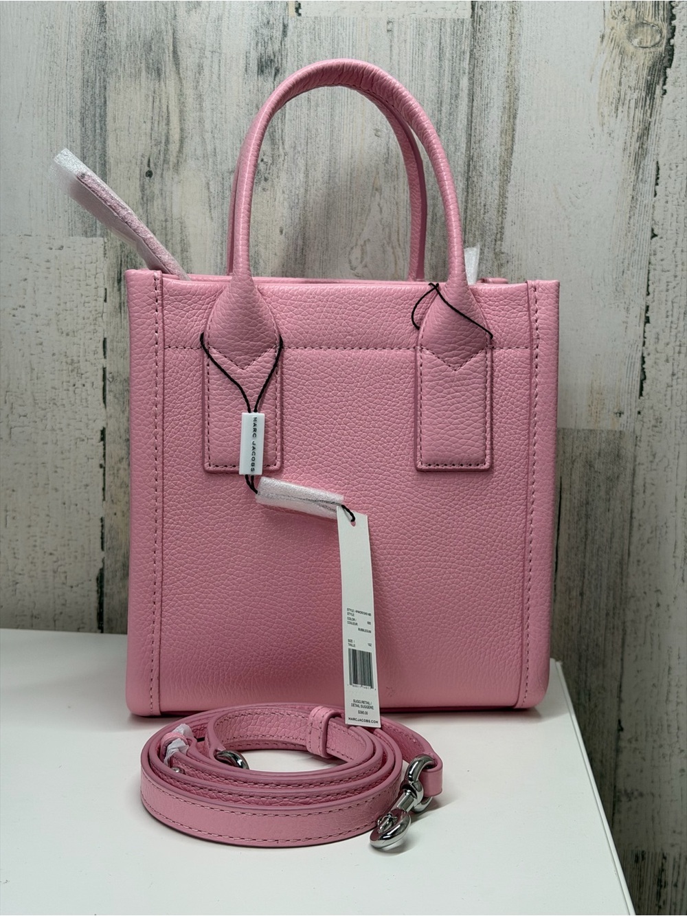 New Marc Jacobs Small Leather Standard Supply Tote in a Bubble Gum Pink - Picture 3 of 6